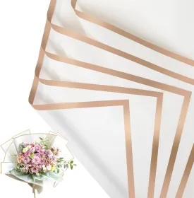 20 Sheet Flower Wrapping Paper - Waterproof Floral Bouquet Wrapping Paper, Florist Supplies Packaging Paper for Wedding Birthday Gift DIY (White)