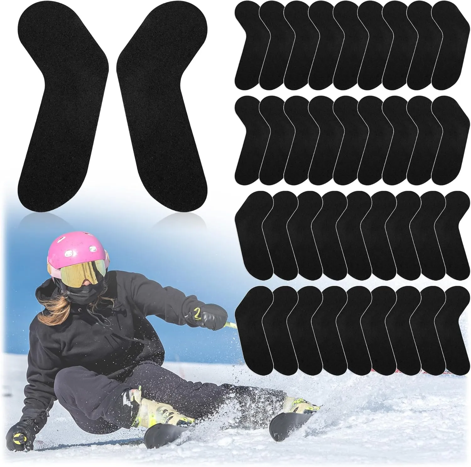 36Pcs Ski Snowboard Boots Fitting Pads, 3 Thickness Self-Adhesive Ski Ankle Protection Foam Padding, Ankle Foam Pads to Decrease Heel Lift and Ankle Friction for Skiing Snowboarding