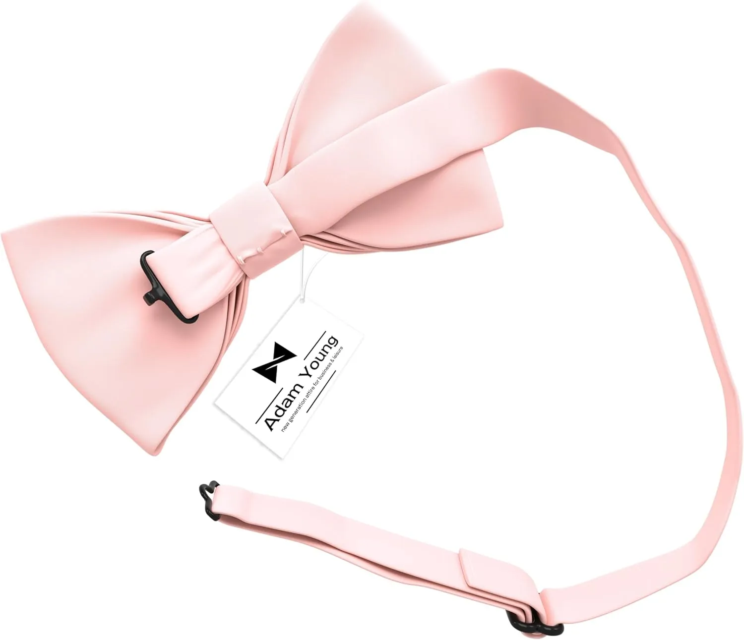 Adam Young Men's Bow Ties with Handkerchief Pre-Tied Style Formal Satin Classic Bowtie for Tuxedo Faux Silk
