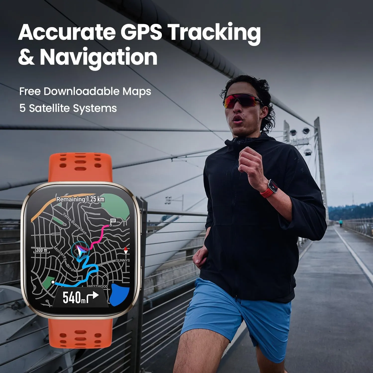 Amazfit Bip 6 Smart Watch 46mm, 14 Day Battery, 1.97" AMOLED Display, GPS & Free Maps, AI, Bluetooth Call & Text, Health, Fitness & Sleep Tracker, 140  Workout Modes, 5 ATM Water-Resistance, Charcoal