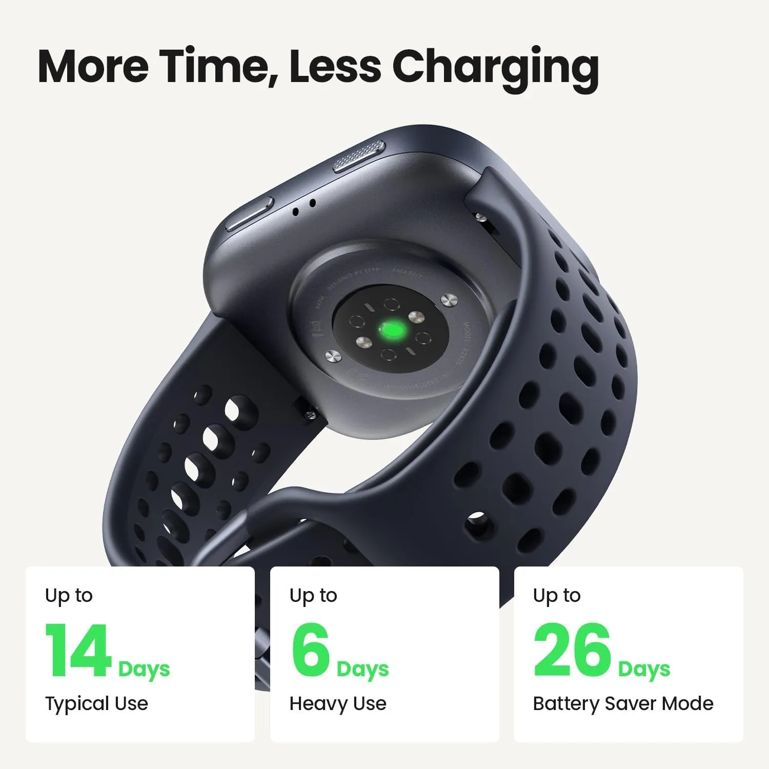 Amazfit Bip 6 Smart Watch 46mm, 14 Day Battery, 1.97" AMOLED Display, GPS & Free Maps, AI, Bluetooth Call & Text, Health, Fitness & Sleep Tracker, 140  Workout Modes, 5 ATM Water-Resistance, Charcoal