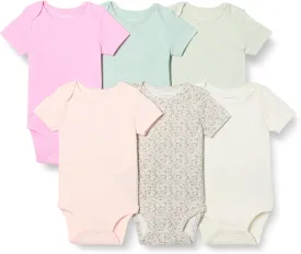 Amazon Essentials Unisex Babies' Short-Sleeve Bodysuits, Multipacks