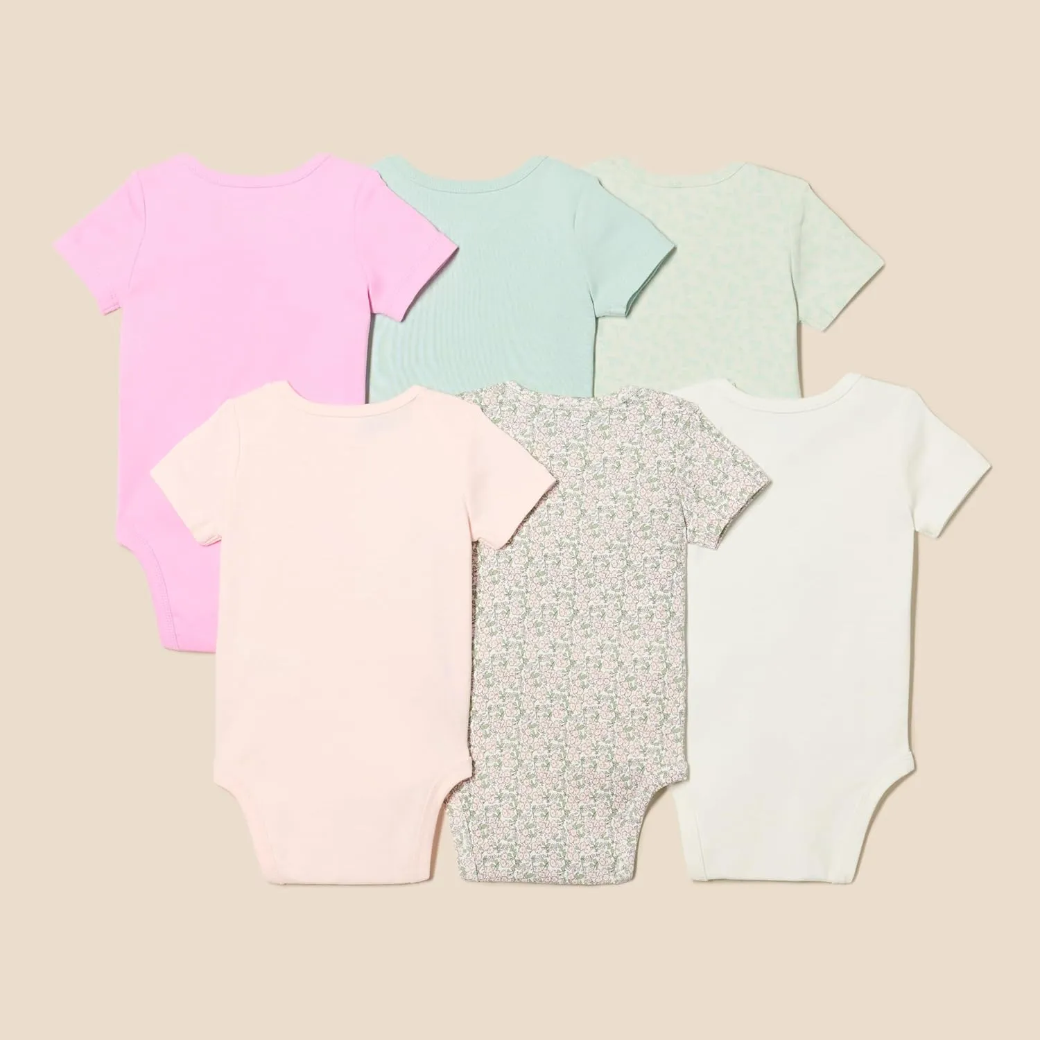 Amazon Essentials Unisex Babies' Short-Sleeve Bodysuits, Multipacks