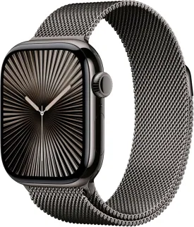 Apple Watch Series 10 [GPS   Cellular 42mm case] Smartwatch with Slate Titanium Case with Slate Milanese Loop. Fitness Tracker, ECG App, Always-On Retina Display, Carbon Neutral