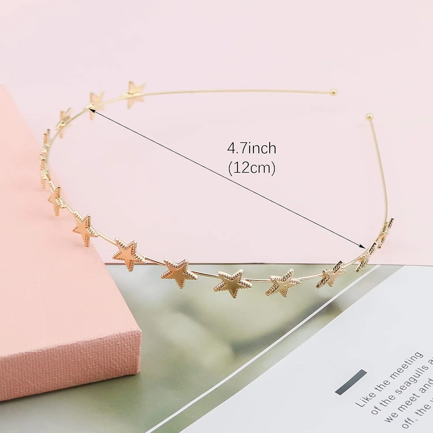 Aswewamt 4 PACK Alloy Five-pointed Star Headbands,Bridal Hair Hoop Wedding Hair Accessories Ornaments for Elegant Women Girls