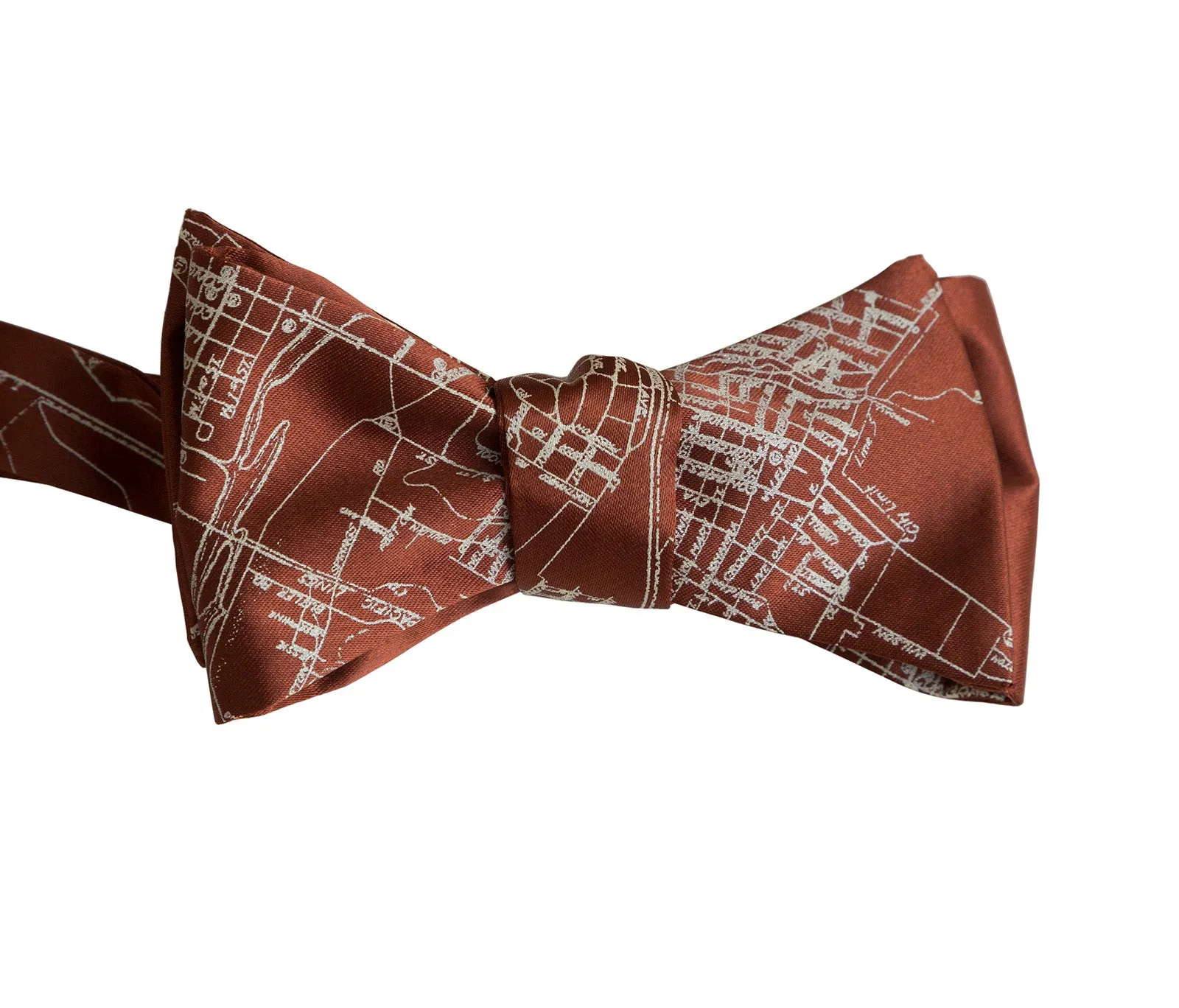 Austin Texas Map Bow Tie, Texan City Print Tie