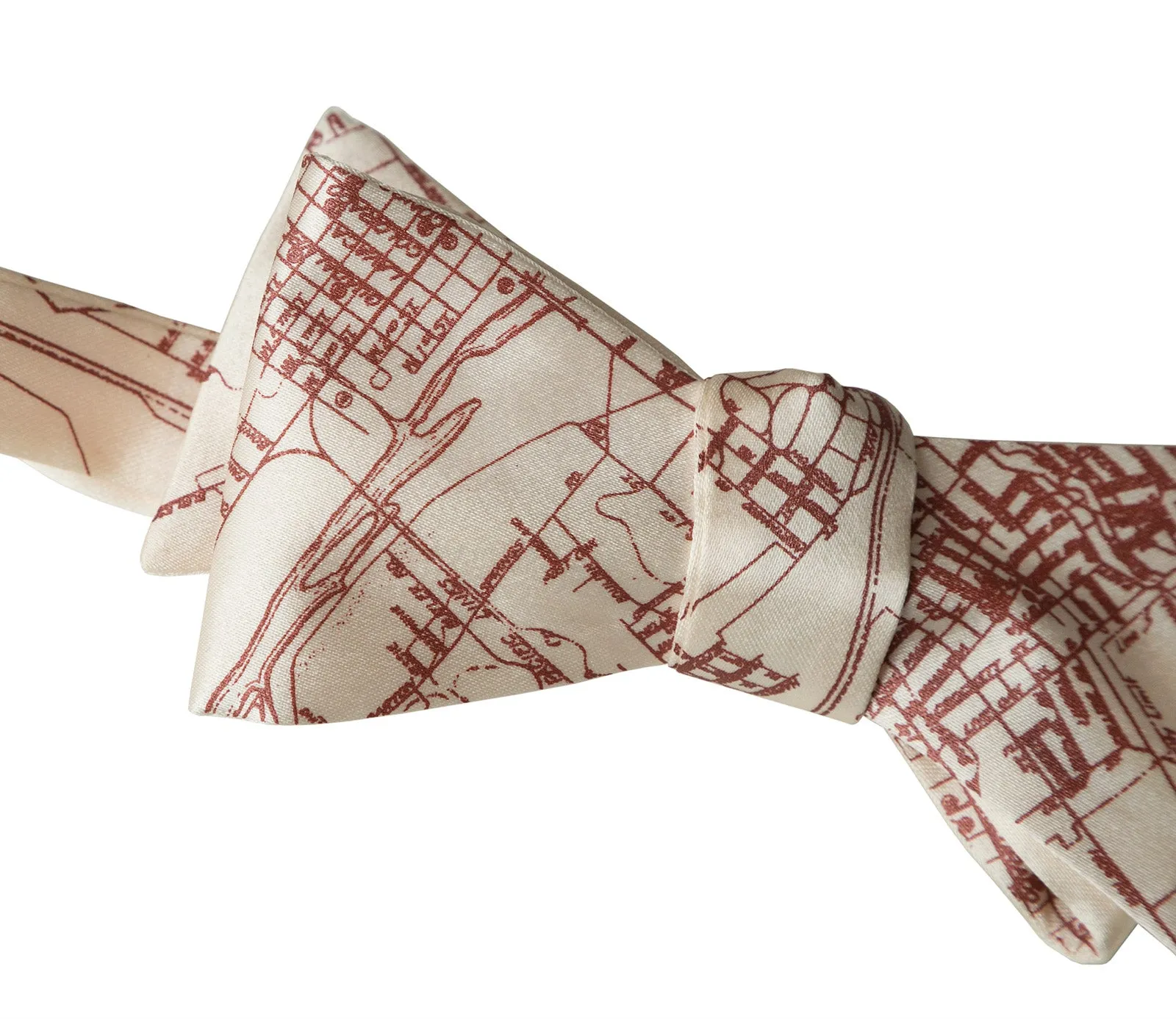 Austin Texas Map Bow Tie, Texan City Print Tie