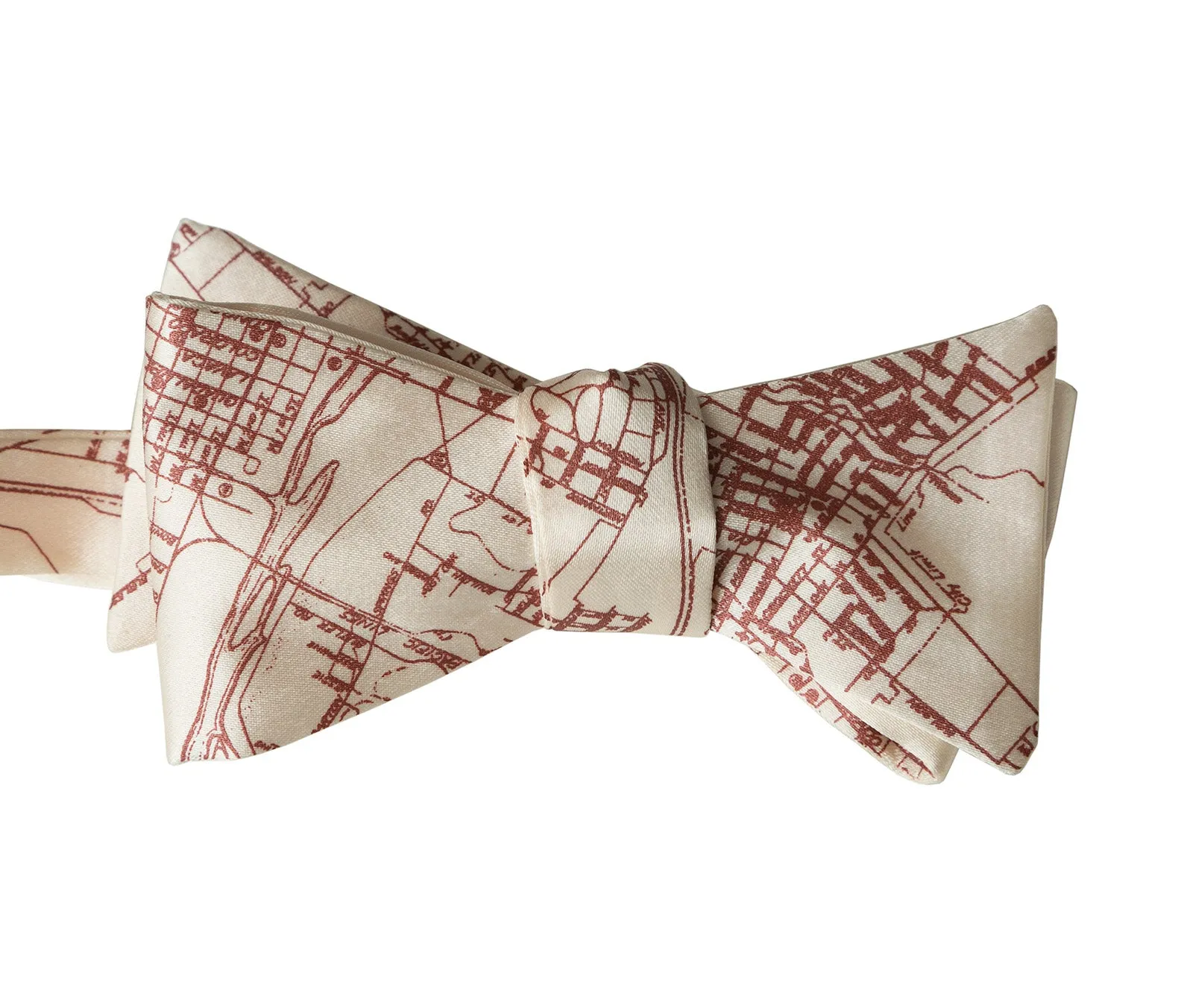 Austin Texas Map Bow Tie, Texan City Print Tie