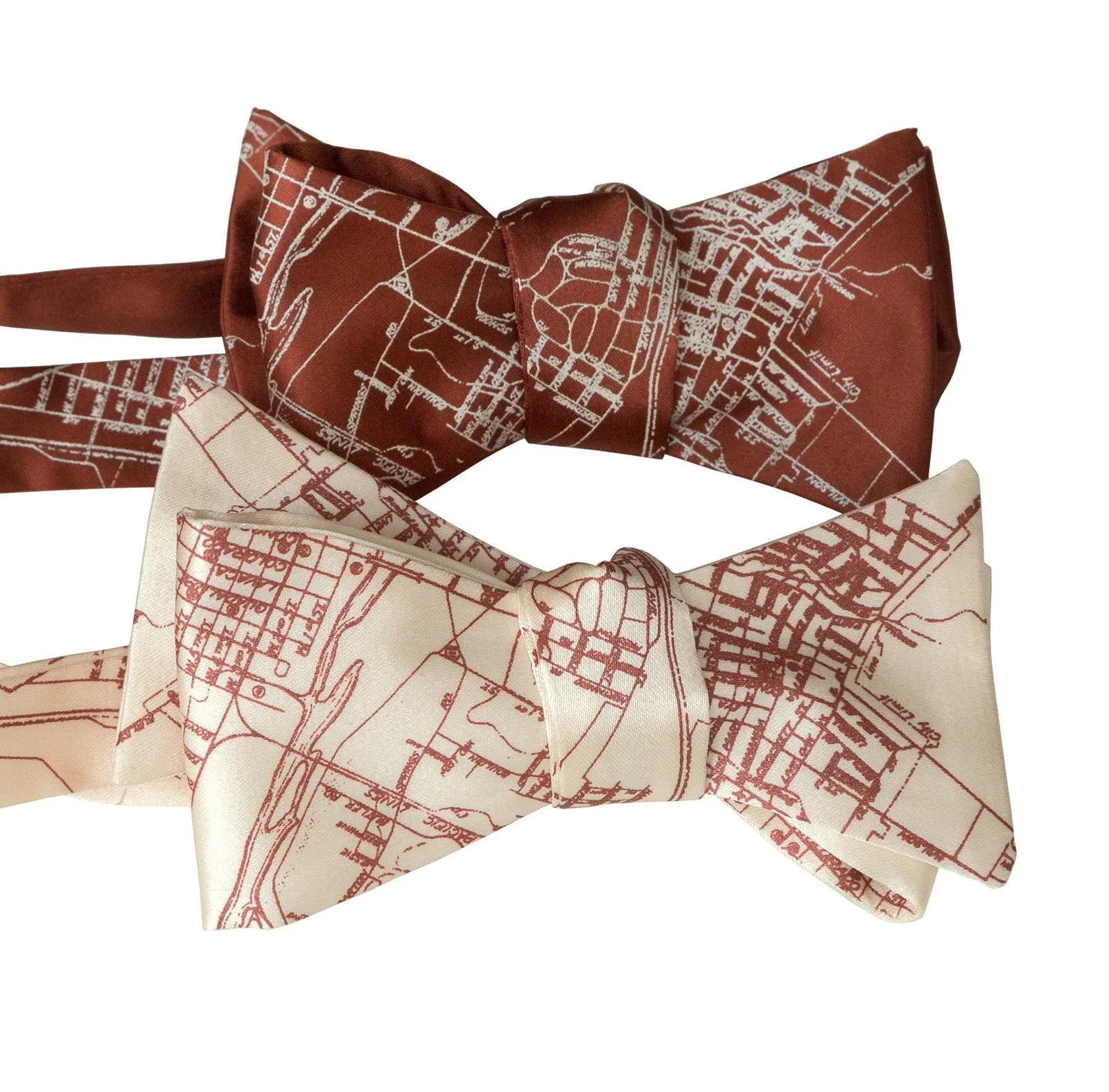 Austin Texas Map Bow Tie, Texan City Print Tie