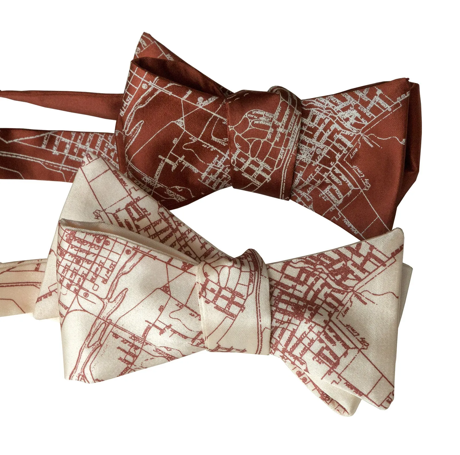 Austin Texas Map Bow Tie, Texan City Print Tie