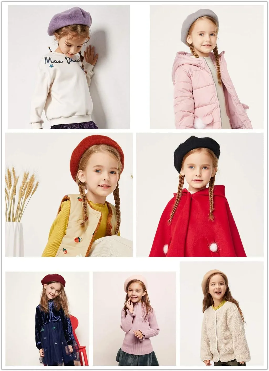 AWAYTR Kids Beret Hats for Girls - Artist French Beret for Toddler Little Girl
