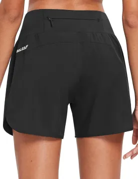 baleaf Women's 5" Workout Shorts Gym Running Shorts Athletic with Liner High Waistband Quick Dry Sports Zipper Pockets