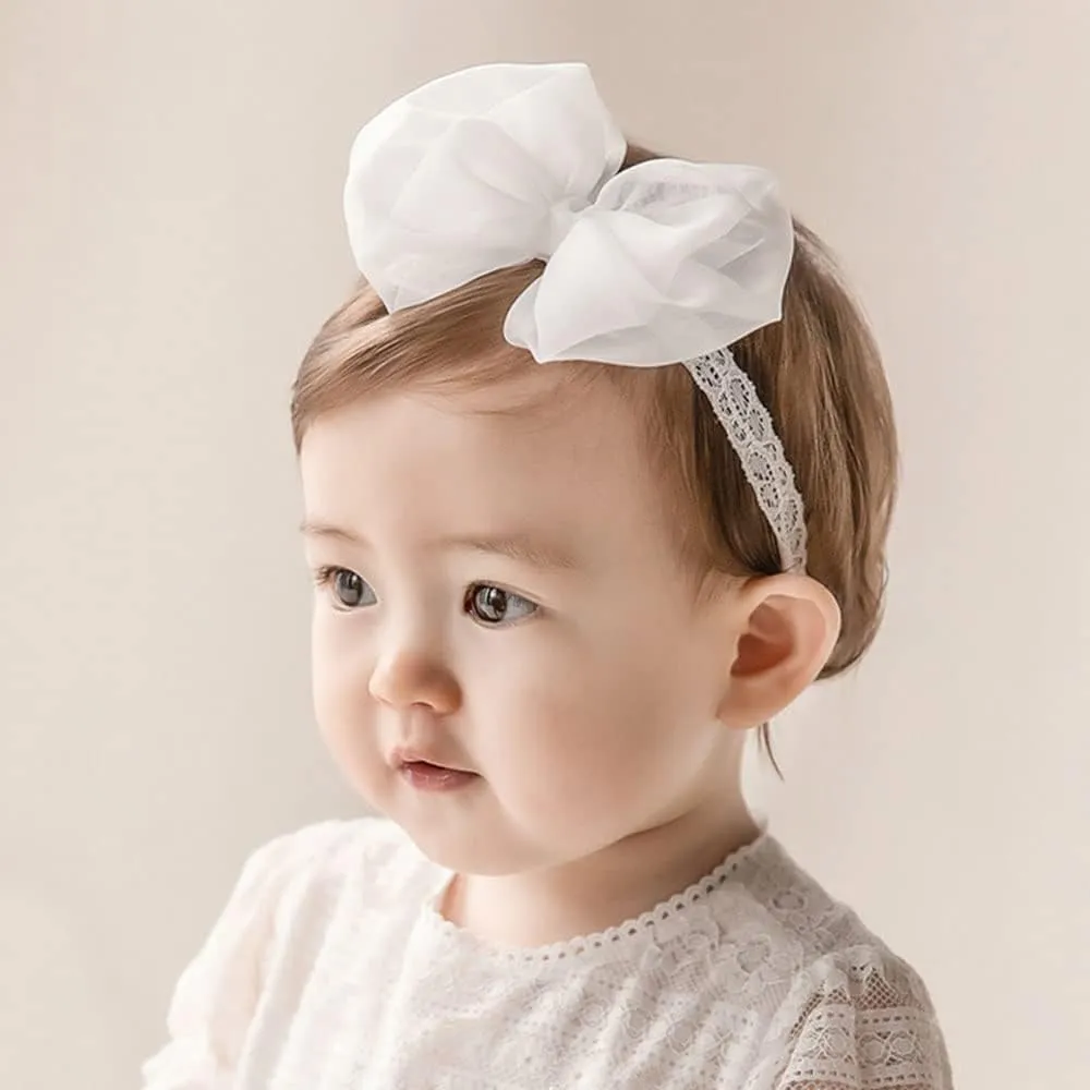 Bethynas Baby Girls Cute Bow-knot Headband Soft Lace Floral Hairbands Newborn Infant Toddlers Kids Hair Accessories (Style 3)