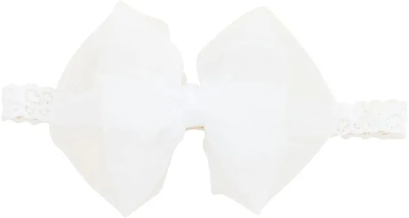 Bethynas Baby Girls Cute Bow-knot Headband Soft Lace Floral Hairbands Newborn Infant Toddlers Kids Hair Accessories (Style 3)