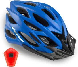 Bike Helmet Men Women, Shinmax Bicycle Helmet with Rear Light and Detachable Visor