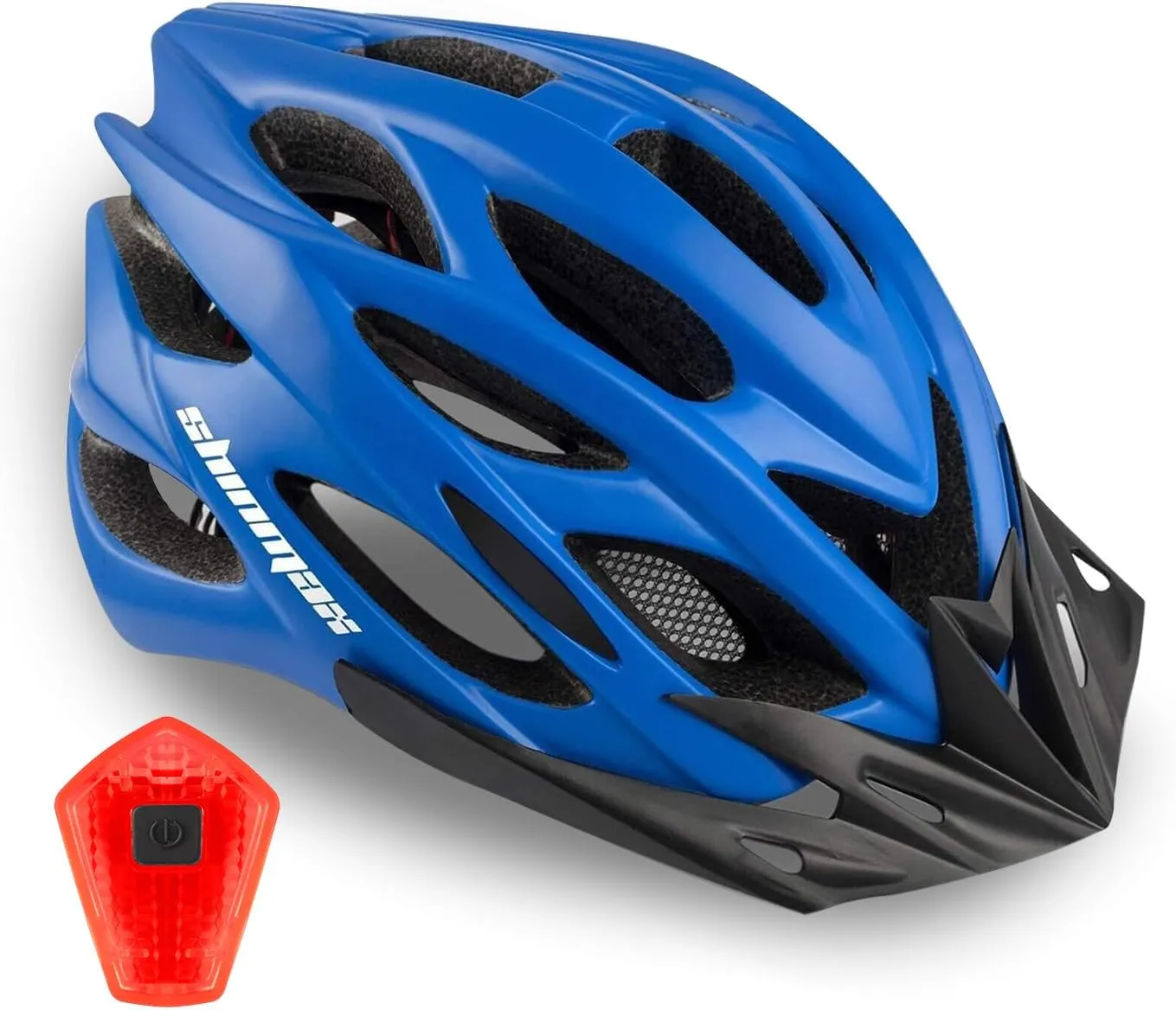 Bike Helmet Men Women, Shinmax Bicycle Helmet with Rear Light and Detachable Visor
