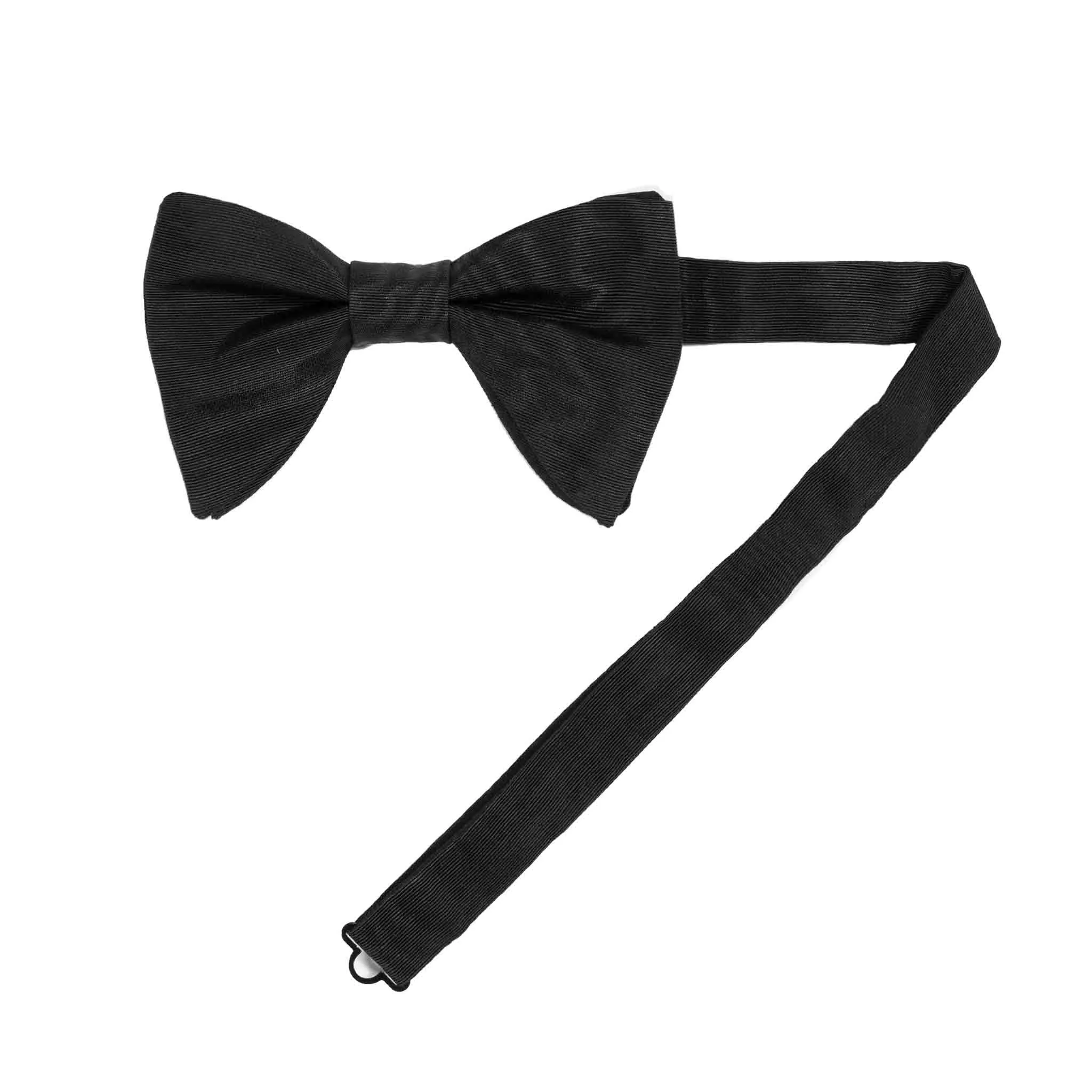 Black Moire Silk Bow Tie and Suspenders Set