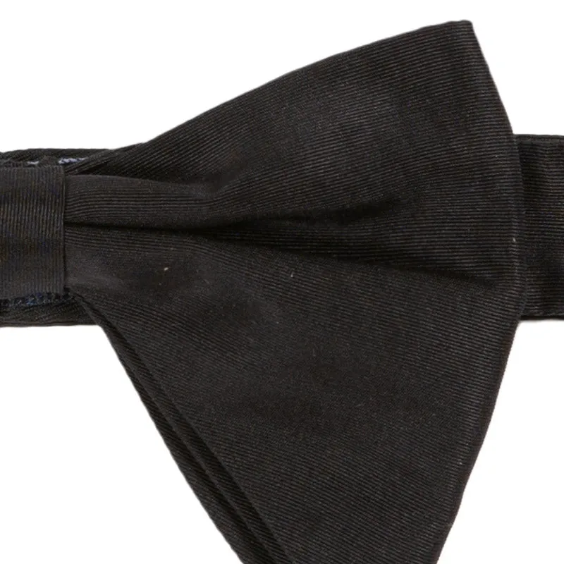 Black Moire Silk Bow Tie and Suspenders Set