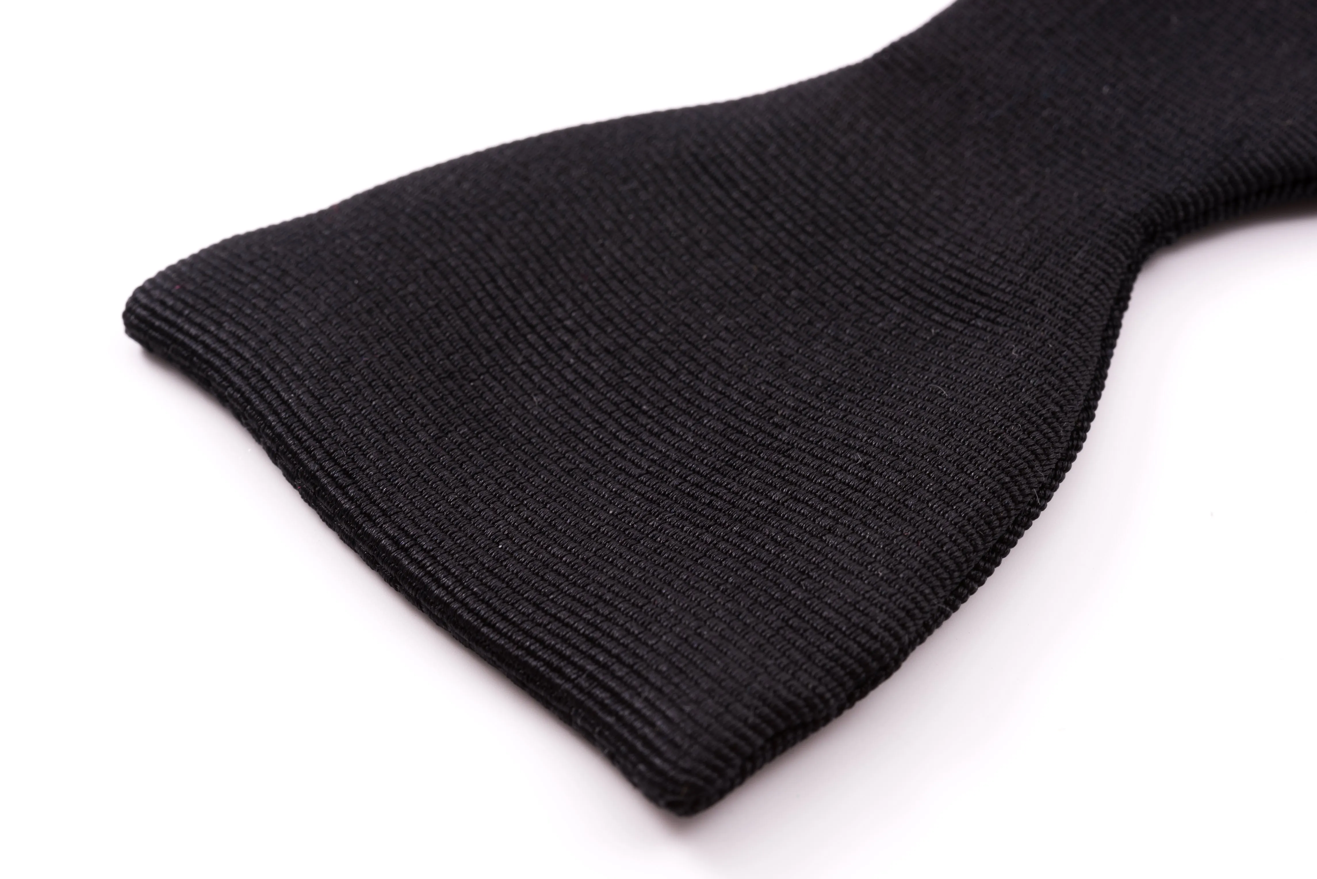 Black Single End Silk Faille Grosgrain Bow Tie