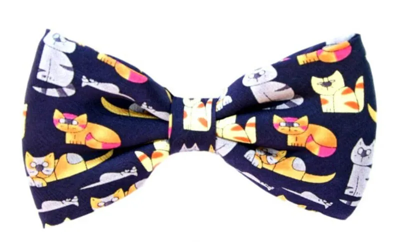 Blue Colourful Novelty Cat Bow Tie