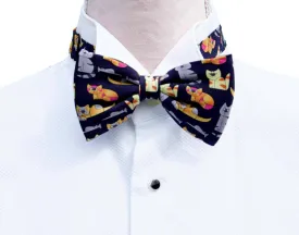 Blue Colourful Novelty Cat Bow Tie