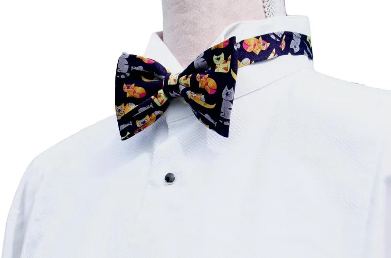 Blue Colourful Novelty Cat Bow Tie