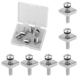 BOXOB 6pcs Thumb Fin Screws for Surfboard, 316 Stainless Steel Longboard Top Fin Screw and Plate with O Rings, Surfing Part Replacement Accessories for Surf Board and Inflatable SUP Paddle