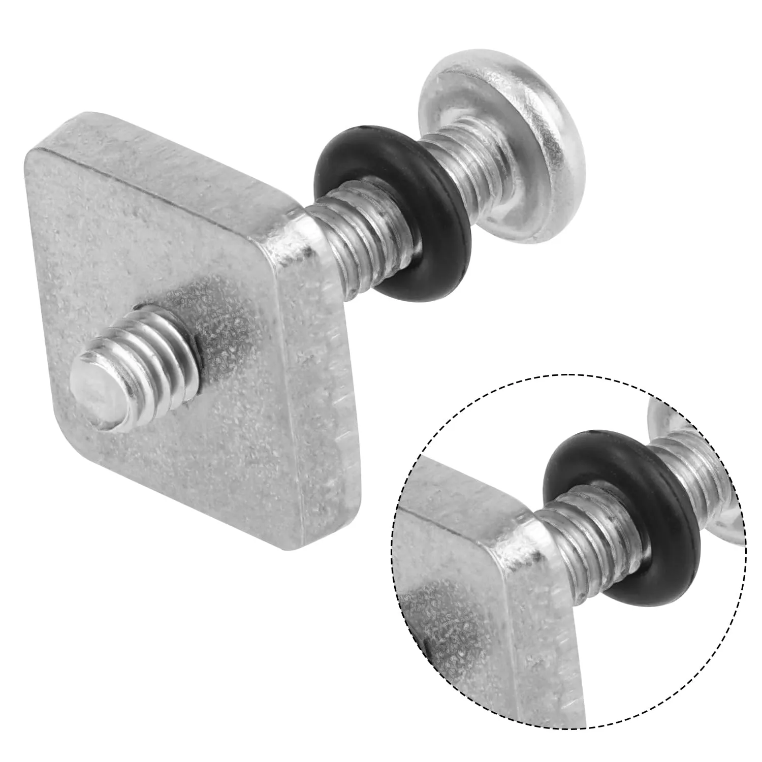 BOXOB 6pcs Thumb Fin Screws for Surfboard, 316 Stainless Steel Longboard Top Fin Screw and Plate with O Rings, Surfing Part Replacement Accessories for Surf Board and Inflatable SUP Paddle