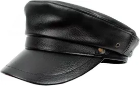 Brcus Women Yacht Captain Sailor Hat PU Newsboy Cabbie Baker Boy Peaked Beret Cap