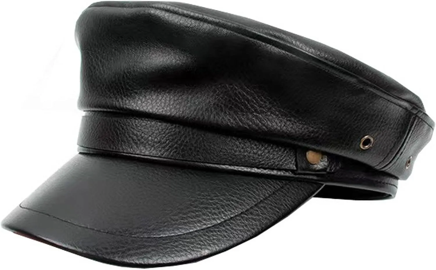 Brcus Women Yacht Captain Sailor Hat PU Newsboy Cabbie Baker Boy Peaked Beret Cap