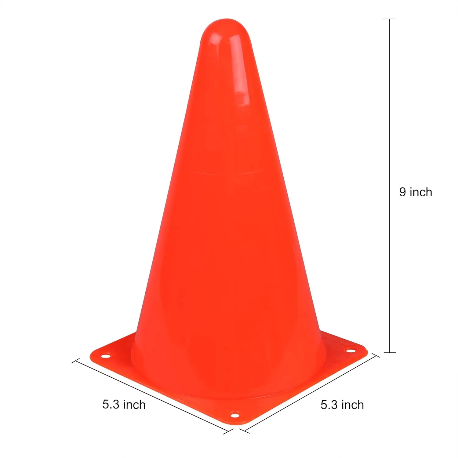 CARTMAN Plastic Training Cones (Set of 12/24 Pack 9" or 12/24 Pack 7" or 12/24 Pack Disc Cone) Agility Soccer Cones, Indoor Outdoor and Festive Events Field Marker Agility Cones