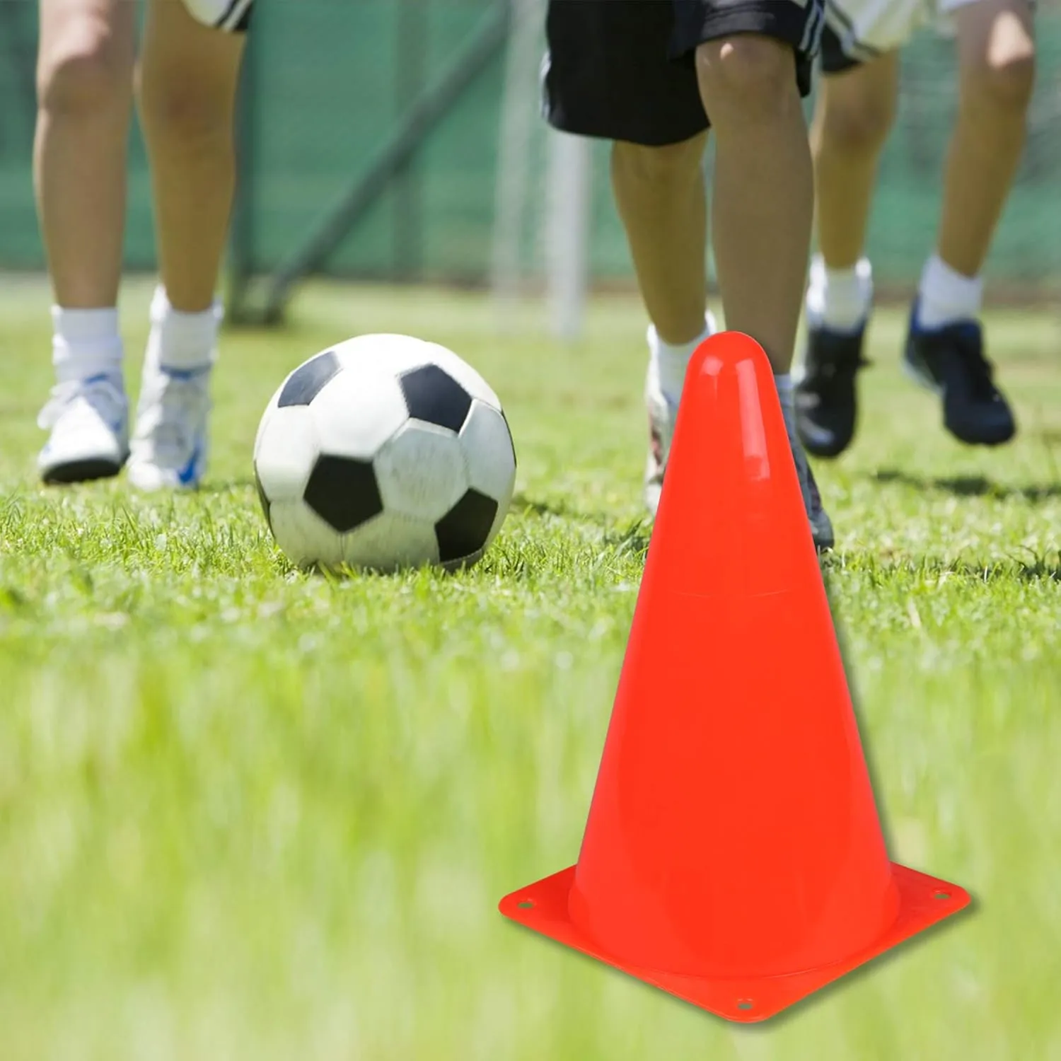 CARTMAN Plastic Training Cones (Set of 12/24 Pack 9" or 12/24 Pack 7" or 12/24 Pack Disc Cone) Agility Soccer Cones, Indoor Outdoor and Festive Events Field Marker Agility Cones
