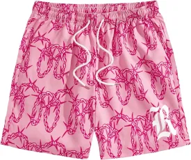 COZYEASE Men's Letter Graphic Print Drawstring Waist Shorts Casual Tie Front Track Athletic Gym Shorts