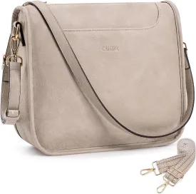 Crossbody Bags For Women Trendy Vegan Leather Travel Bags Shoulder Purses For Women With 2 Adjustable Strap