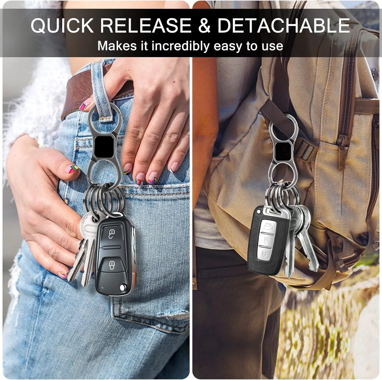 DAYGOS Key Chain - Quick Release Keychain with 8 Key Rings - Heavy Duty Car Keychains Organizer