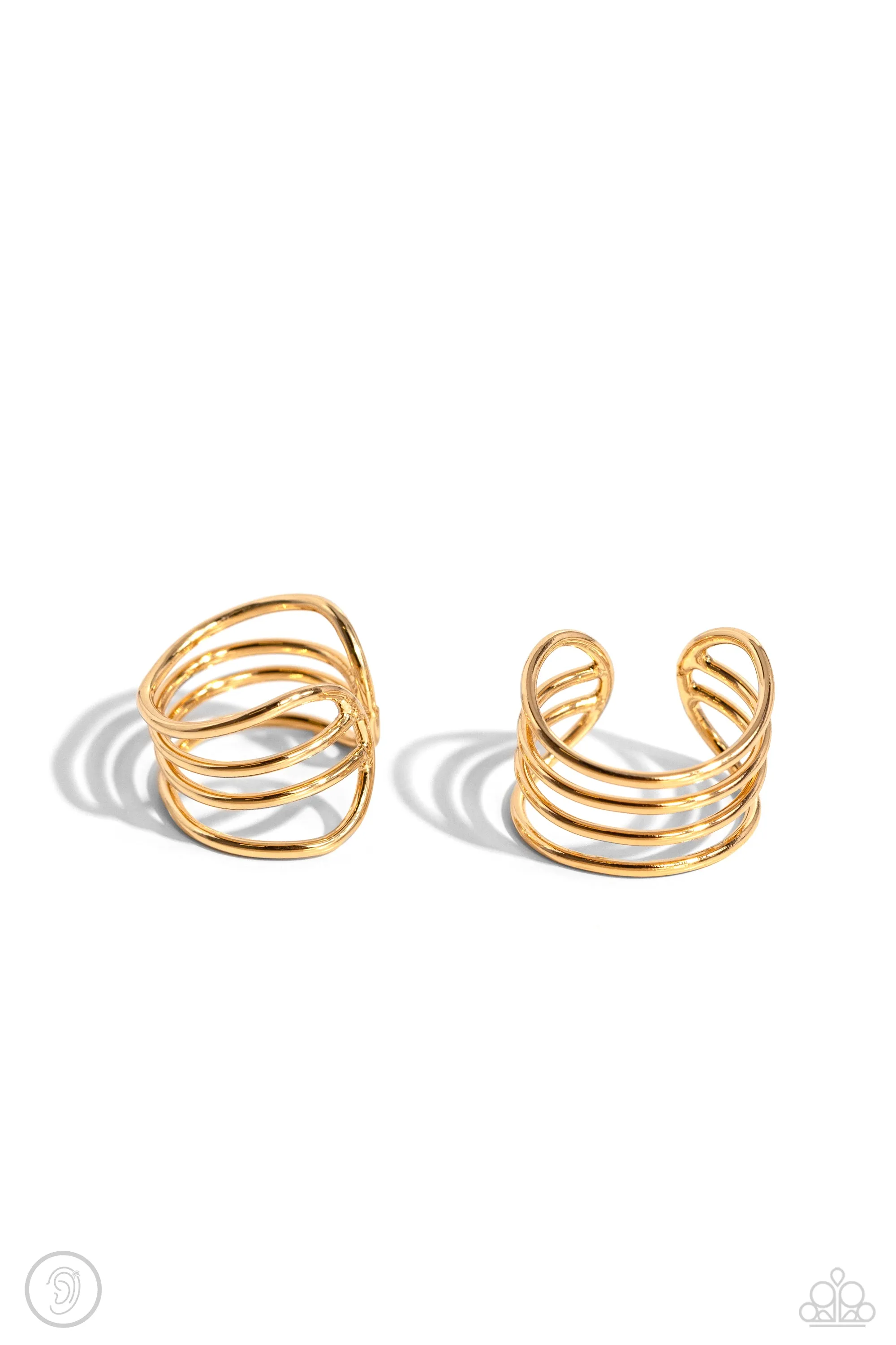 Earrings Linear Leader - Gold Ear Cuffs