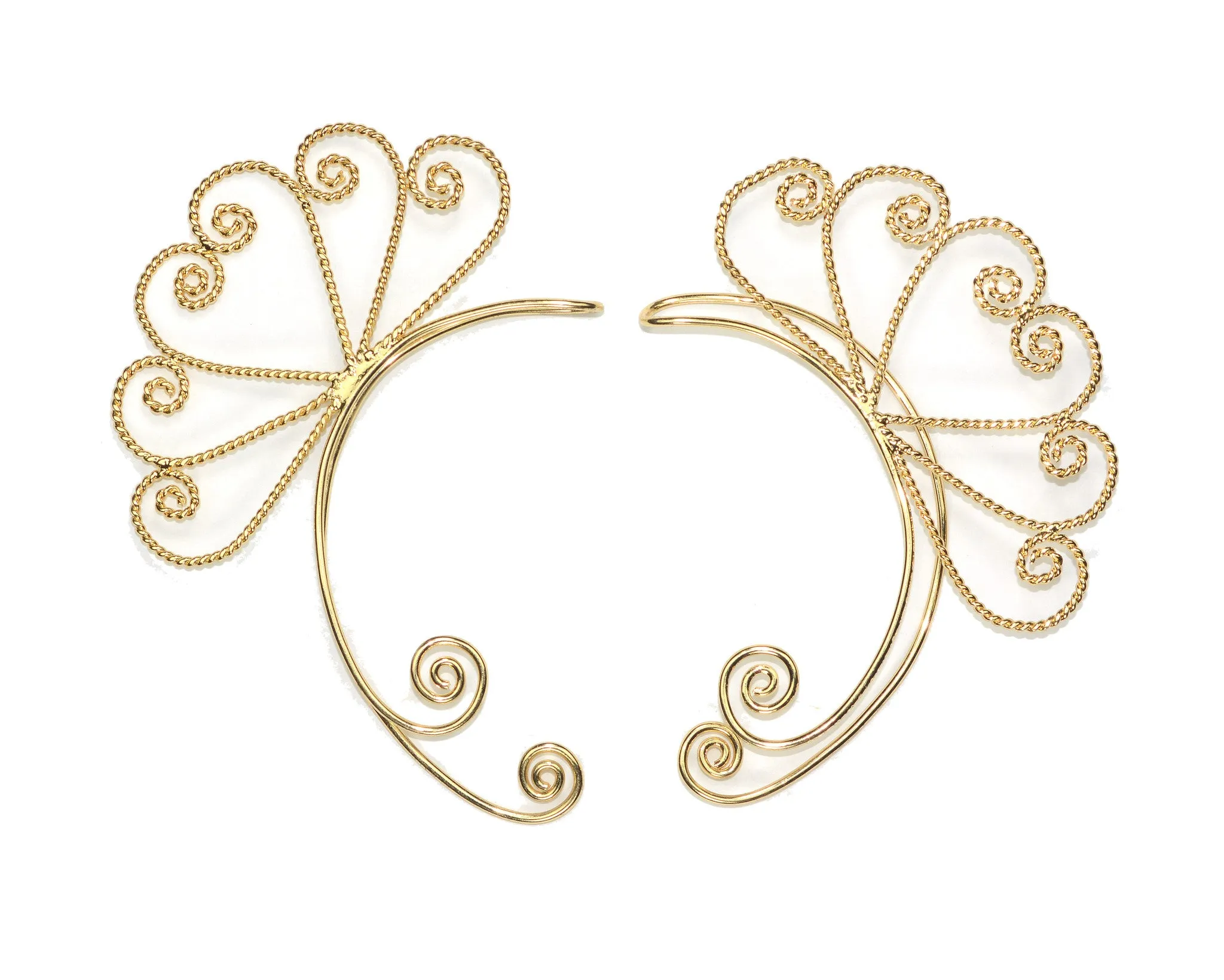 Elf Cuff Heart Spirals - Gold