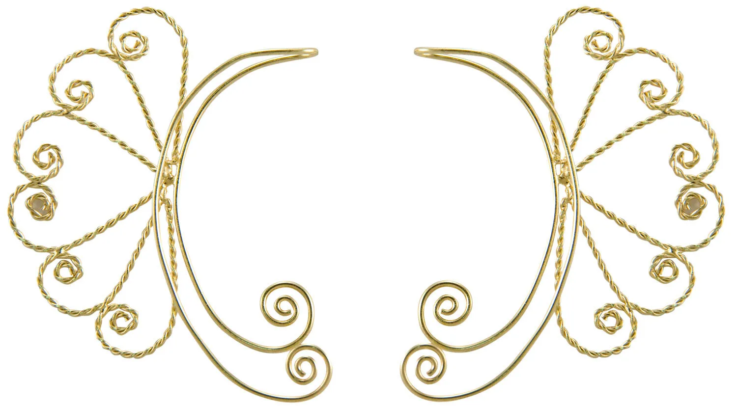 Elf Cuff Heart Spirals - Gold