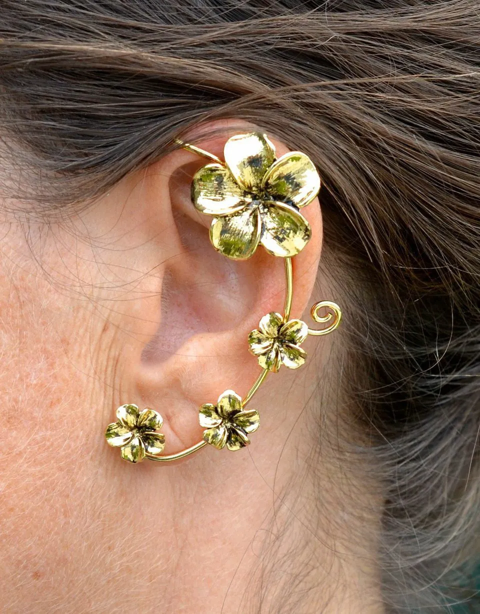Elf Cuff Plumeria - Gold