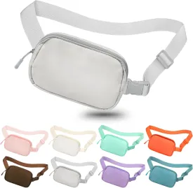 Fanny Pack Crossbody Bag for Women and Men, Belt Bag for Hiking Bum Bag with Adjustable Strap,Casual Cell Phone Pouch?Waist pack for Running Workout Sports Travel Light Grey