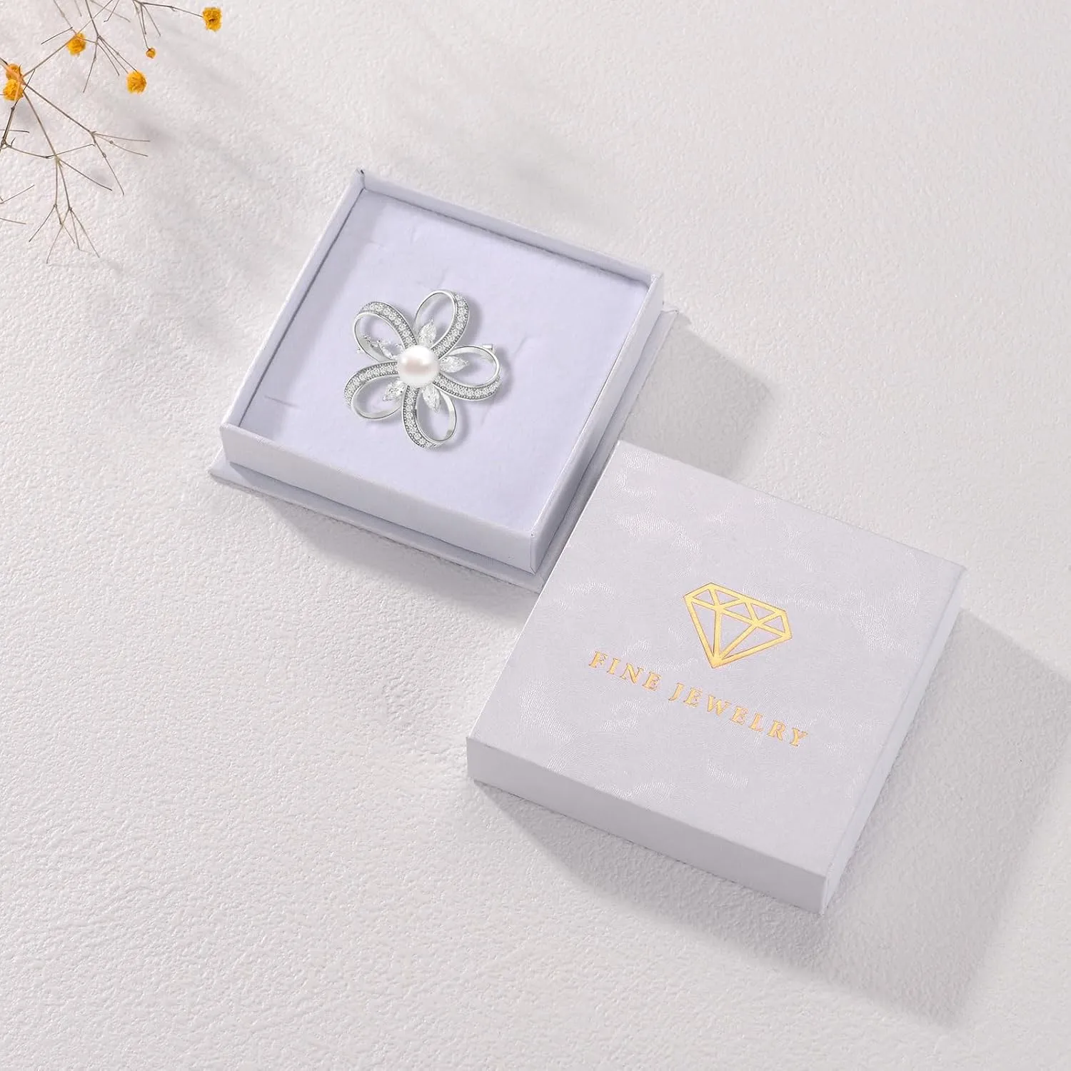 Flower Floral Brooch Pin Pearl Rhinestone Crystal Brooches Pins Scarf Brooch Clip Christmas Brooch Dress Accessories for Women