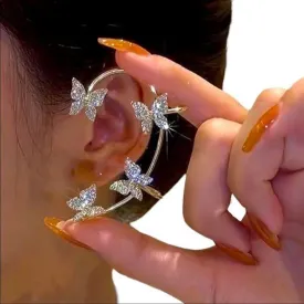 Glittery Dancing Butterfly Ear Cuffs