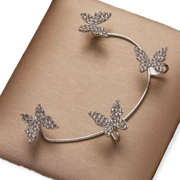 Glittery Dancing Butterfly Ear Cuffs