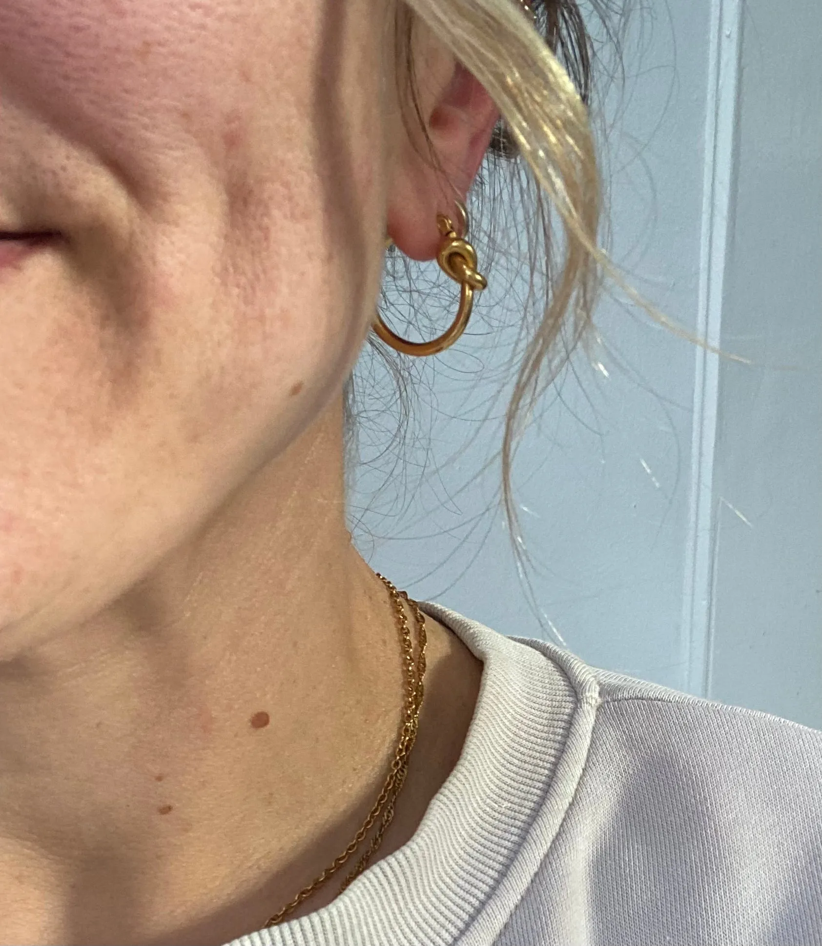 Gold Knot Hoop Earrings