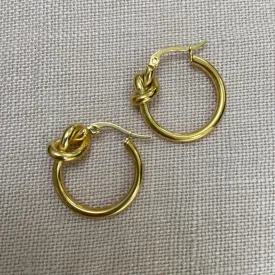 Gold Knot Hoop Earrings