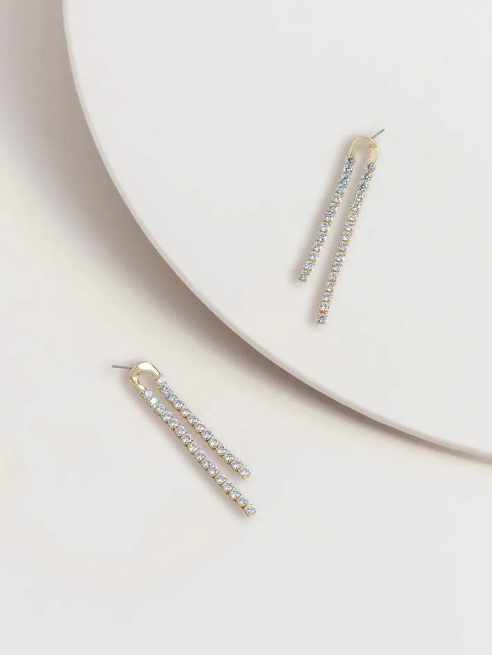 Grace Split Rhinstone Drop Earrings