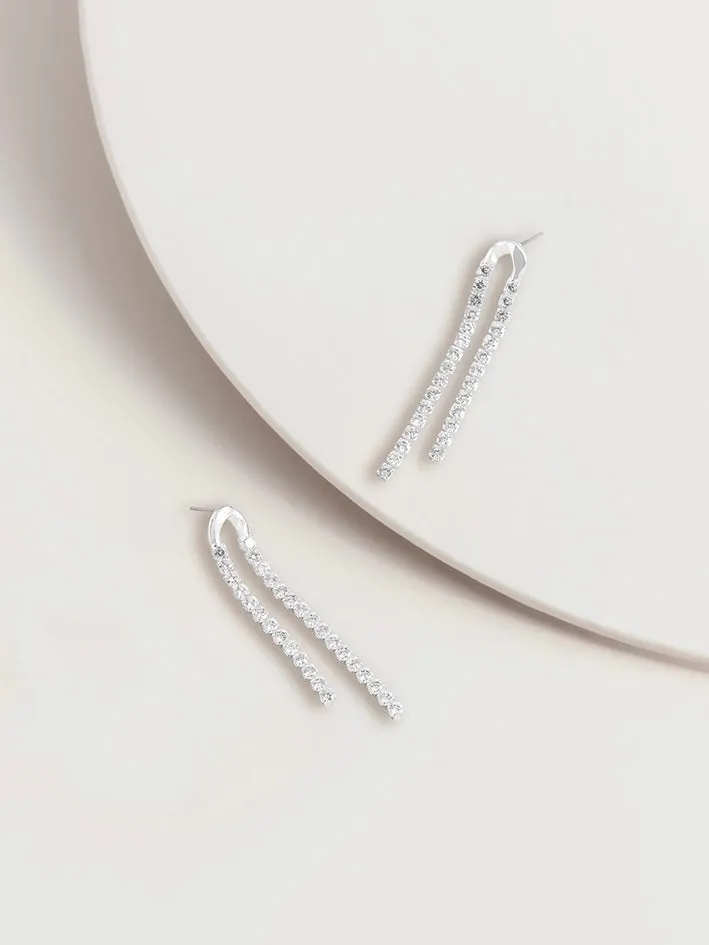 Grace Split Rhinstone Drop Earrings