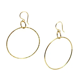 Hammered Nu Gold Brass Hoop Earrings