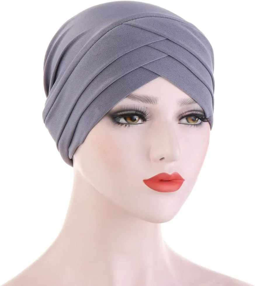 Hijab Chemo Cancer Beanies Turbans Hats Cap Twisted Hair Cover Headwrap Turban Headwear for Women