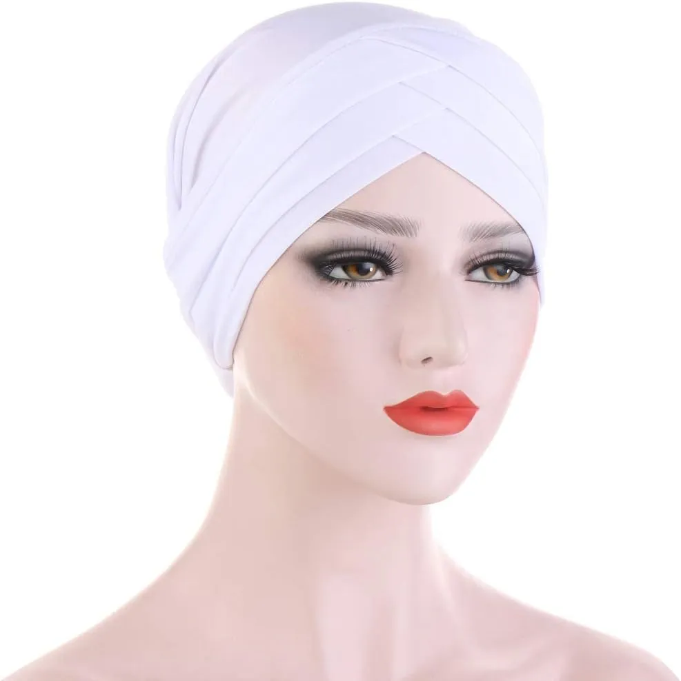 Hijab Chemo Cancer Beanies Turbans Hats Cap Twisted Hair Cover Headwrap Turban Headwear for Women